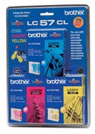 LC57 P Cart 3 pack for Brother, yellow, cyan & mag